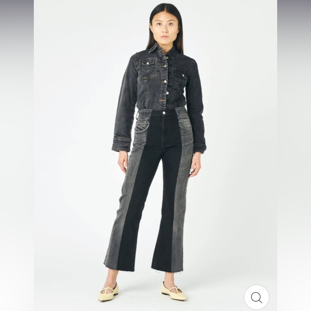 Two-Tone Black and Gray Women's Jeans
